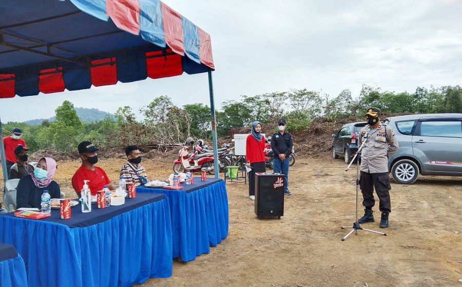 Kapolsek Beserta Bhabinkamtibmas Bintan Utara, Dukung Program Kampung Tangguh Desa Sri Bintan
