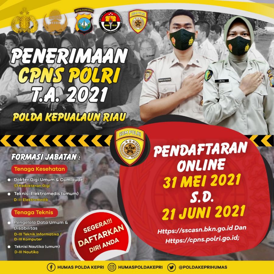 Pemuda Pemudi Kepri Siapkan Diri, Polda Kepri Terima CPNS Polri Tahun 2021