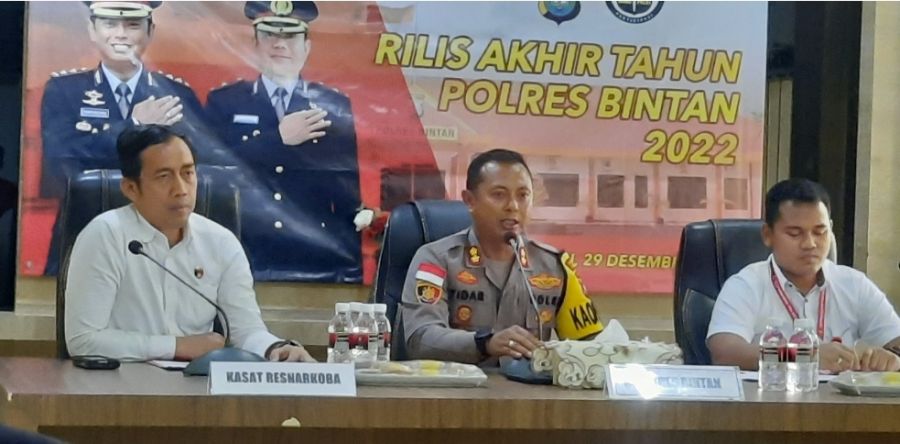 Polres Bintan Adakan Konferensi Rilis Akhir Tahun 2022