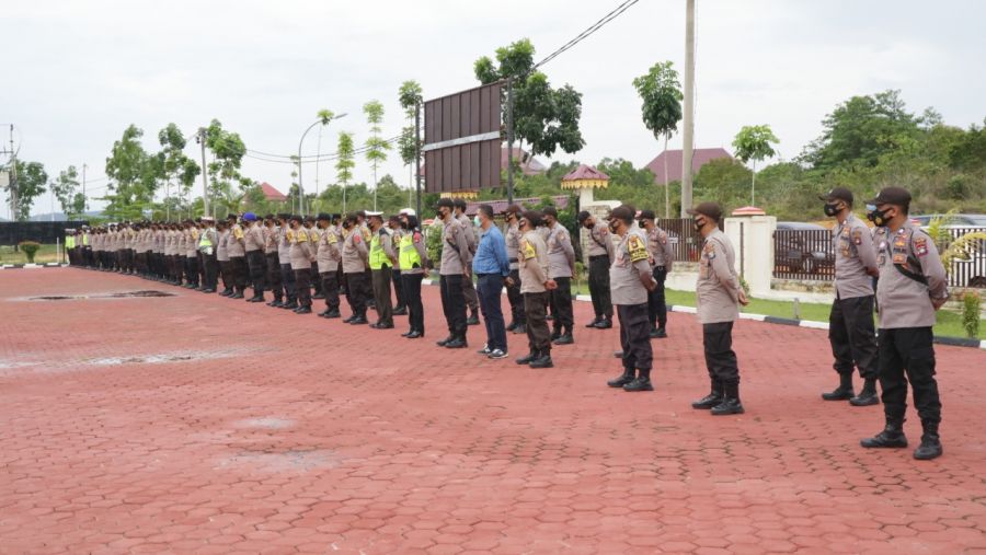 Polres Bintan Gelar Apel Kesiapan Pengamanan Idul Fitri Dan Kebaktian Isa Al masih