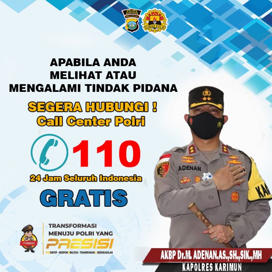 Polres Karimun Buka Call Centre 110, Jika Masyarakat Temukan Kejadian dan Kecelakaan